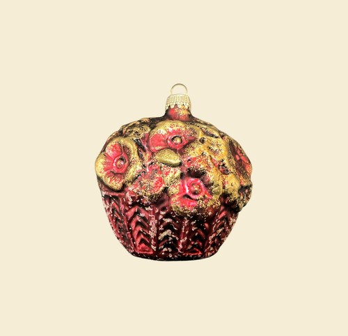 Weihnachtskugel rot gold