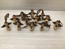 12 süße kleine Holz Engel